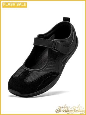 Wide Toe Box Barefoot Mary Jane Flats Slip On Comfort Walking Shoes